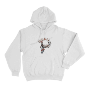 Fancy That Buttons Unisex Hoodie White
